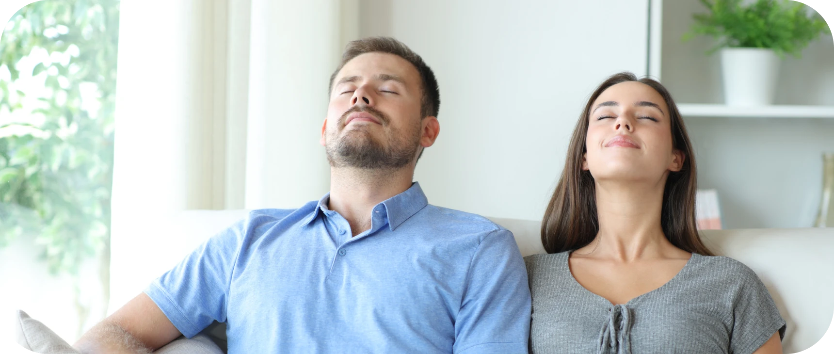 Couple relaxing on a couch
