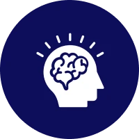 Silhouette head with brain illustration